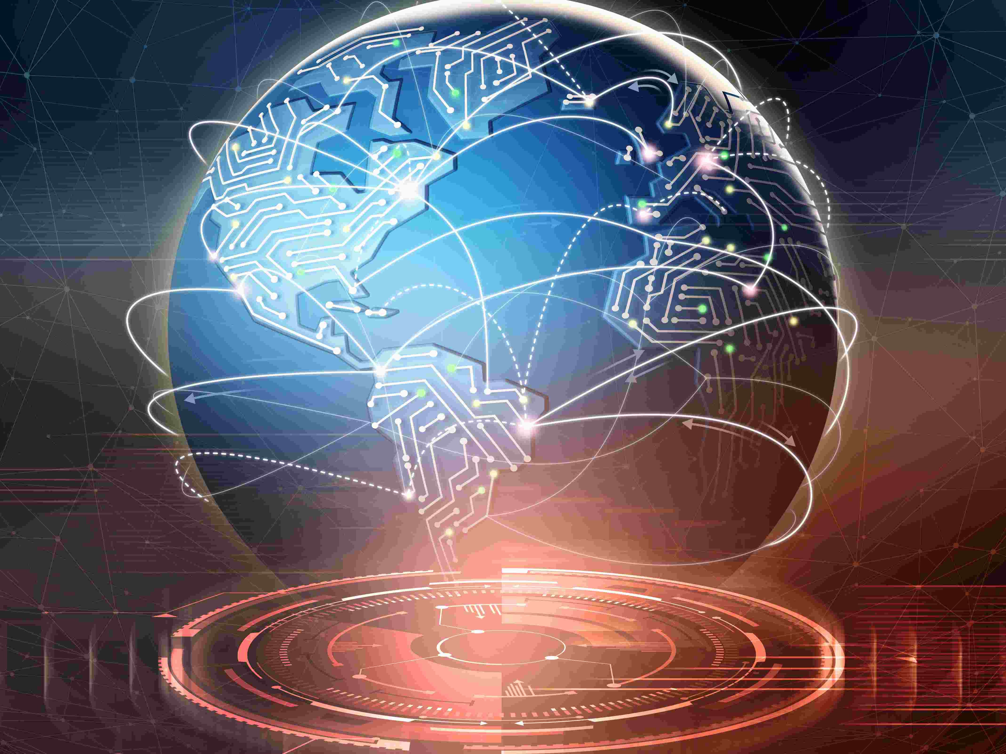 Global internet coverage in 216 countries